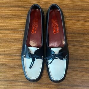 Vintage Salvatore Ferragamo Two-Tone Leather Loafers – Made in Italy